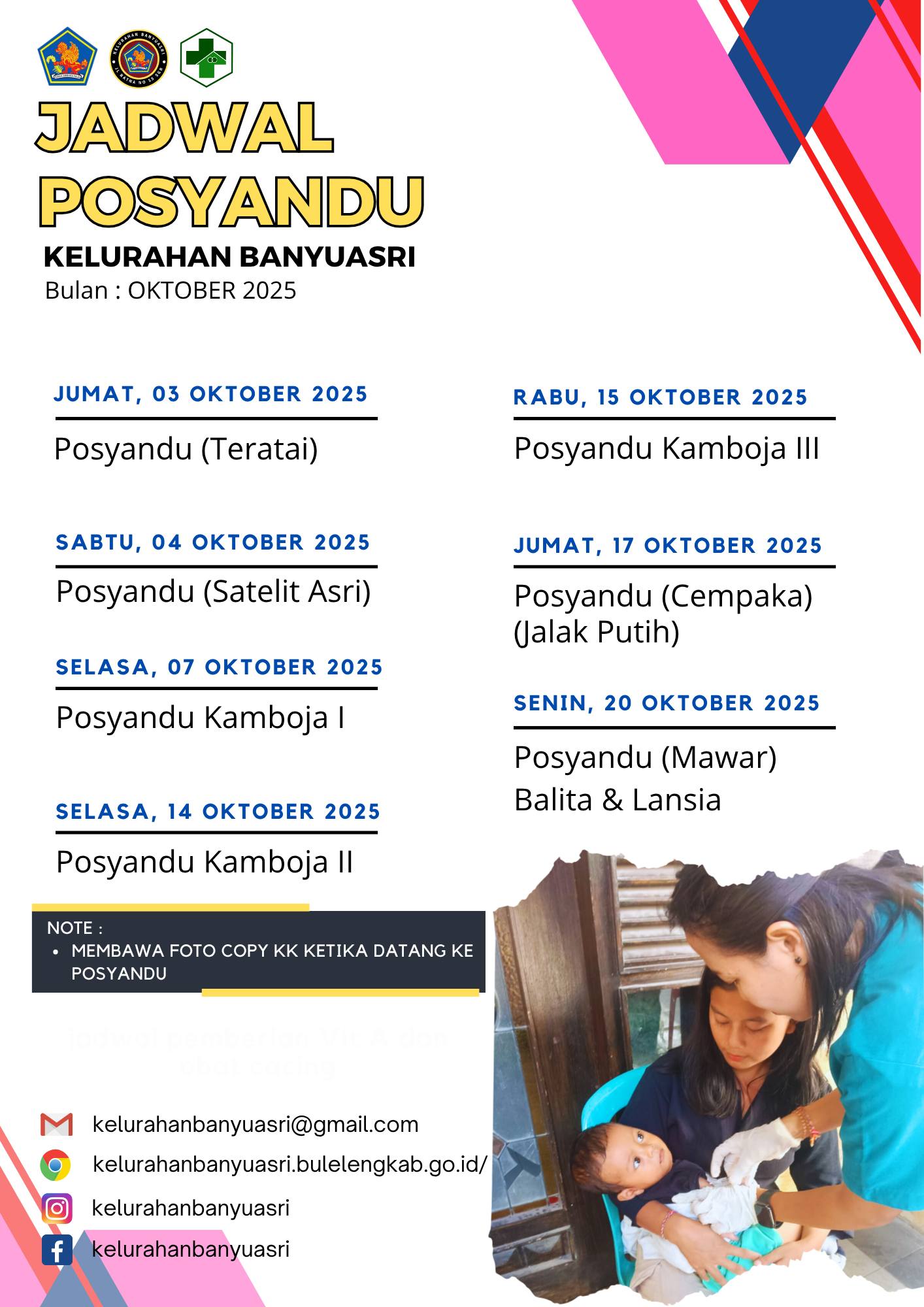 Jadwal Posyandu Bulan Oktorber 2025