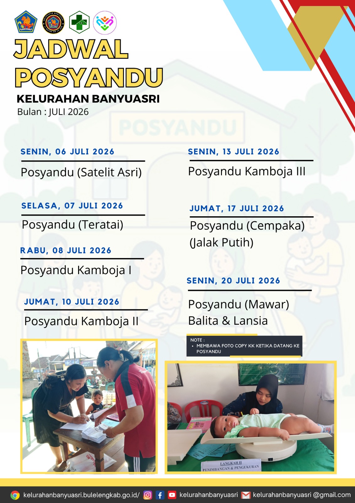 Jadwal Posyandu Bulan Juli 2026