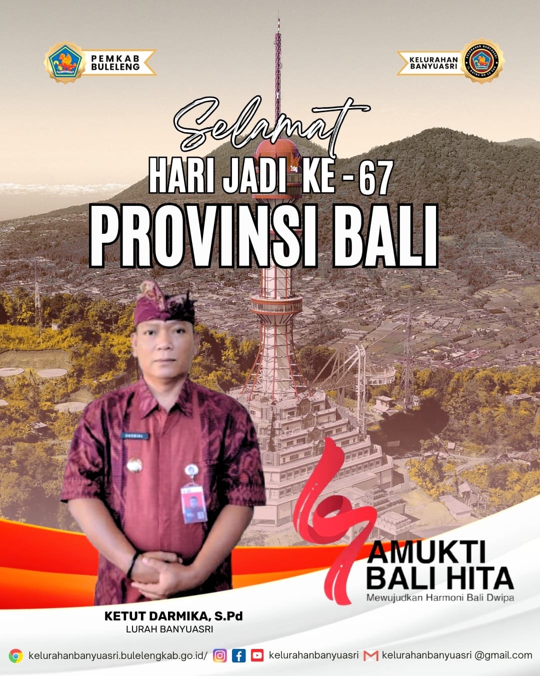 Selamat Hari Jadi ke-67 Provinsi Bali